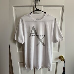 NWT Armani Exchange White T-Shirt with Black AX Logo Medium